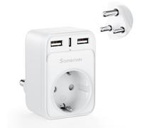 Adaptateur de Voyage Afrique du Sud Adaptateur Allemagne Prise de Voyage Afrique du Sud avec 2 Prises USB 1USB C (3A) Adaptateur Type M pour Afrique du Sud Swaziland Lesotho Bhoutan Namibie Botswana