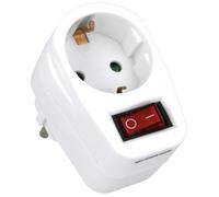 Adaptateur de voyage - AMIG - 12512 - Universel - Schuko - Interrupteur lumineux rouge