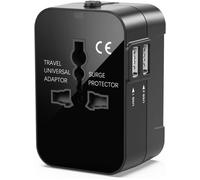 Adaptateur de voyage avec 2 USB, adaptateur de voyage mondial tout-en-un, chargeur universel, adaptateur secteur