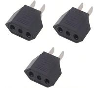 Adaptateur de voyage de l'UE vers les États-Unis, convertisseur de prise électrique CA (Set de 1/2/3 pièces) pour un voyage en Amérique Paquet de 2,paquet de 3,Paquet de 2 (1 noir/1 blanc),Blanc (6 pi