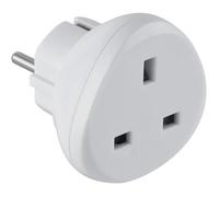 Adaptateur de voyage - Electraline - 70058 - UK vers France/Europe - Protection enfant - Blanc
