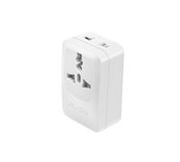 Adaptateur de Voyage États-Unis Japon Chine USB et USB C 15W Blanc