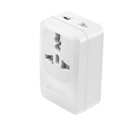Adaptateur de Voyage États-Unis Japon Chine USB et USB C 15W Blanc