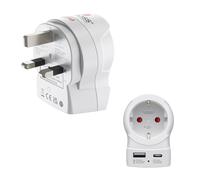 Adaptateur de voyage "EU to UK", 1 x USB-A, 1 x USB-C (PD), 20 W