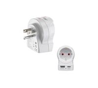Adaptateur de voyage "EU to US", 1 x USB-A, 1 x USB-C (PD), 20 W