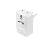 Adaptateur de Voyage Europe Brésil Corée USB et USB C 15W Blanc