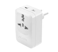 Adaptateur de Voyage Europe Brésil Corée USB et USB C 15W Blanc