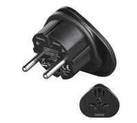 Hama Adaptateur de Voyage Universel Monde vers Europe - Type E/F 3 Pôles, Compatible Prises USA, UK, Chine, Suisse, Italie… Travel Adapter Idéal pour Appareils Internationaux en France - Noir
