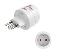 Adaptateur de voyage - HAMA - Type J, L, N - 3 broches - Universel - Blanc