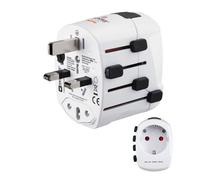 Hama Adaptateur de voyage World Travel Pro – 3 pôles – Plus de 150 pays – Blanc