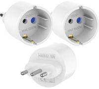 Adaptateur de Voyage Italie 3 paquets,Adaptateur Prise Italie,Prise de Voyage France vers Italie,Adaptateur de Prise Italie Type L