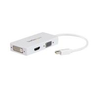 Adaptateur de voyage Mini DisplayPort vers DVI / VGA / HDMI pour MacBook - Convertisseur vidéo 3-en-1 - Blanc - Convertisseur vidéo - DisplayPort -