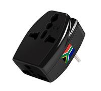 Adaptateur de Voyage Prise Type D Afrique du Sud 3 sorties Akashi Noir