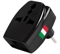 Adaptateur de Voyage Prise Type L Italie 3 sorties Universelles Noir