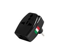 Adaptateur de Voyage Prise Type L Italie 3 sorties Universelles Noir