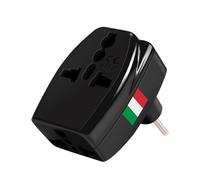 Adaptateur de Voyage Prise Type L Italie 3 sorties Universelles Akashi Noir Noir G