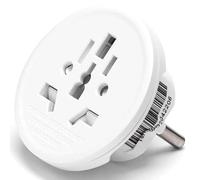 Adaptateur de Voyage Qui transforme Une Prise mâle Allemande en Plusieurs Prises, supportant jusqu'à 10 A. Idéal pour Les Voyageurs, Blanc, Compact et Facile à Utiliser.