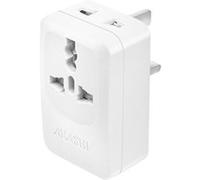 Adaptateur de Voyage Royaume-Uni avec USB et USB C 15W Akashi Blanc Blanc G