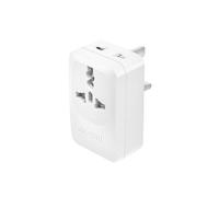 Adaptateur de Voyage Royaume-Uni avec USB et USB C 15W Akashi Blanc