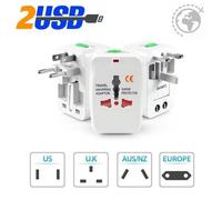 Adaptateur de Voyage - SKMEI - Tout en Un - 2 Ports USB - Blanc - Rectangulaire