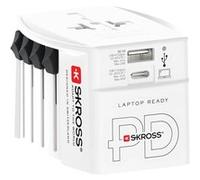 Skross Adaptateur de voyage MUV USB AC65PD – Câble Type‑C 160 cm – 65W, Type A & C, 2 pôles