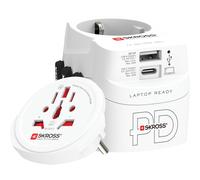 SKROSS - Pro Light AC45PD - Adattatore Universale da Viaggio da e per il Mondo Con 2 Prese USB Type A e Type C - Fast Charge da 45W - Tensione e Potenza : 100 V AC - 700 W / 250 V - 1750 W