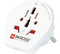 Skross Adaptateur de voyage Monde vers Europe 1.500211C-E – Compact – Blanc