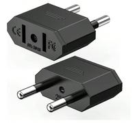 Adaptateur De Voyage Ue 2 Pièces/paquet, Conversion De Câble De Prise À 2 Broches Pour L'allemagne, L'europe, Les États-unis, Le Canada, Le Mexique, L'espagne, L'egypte, Adapté Aux Appareils Alimentés