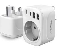 Adaptateur De Voyage Uk - Adaptateur De Voyage Mondial - 20 W Type G - 2 Usb-C Et 2 Usb-A - Chargeur Rapide - Adaptateur De Voyage Uk Usa, Australie, Asie, Amérique Du Sud, Afrique[DYB983290]