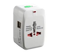 Adaptateur de Voyage Universel 100~250v 6a avec 2 Ports Usb DC5V Adaptateur de Courant Universel Portable pour Les états-Unis Vers Le Royaume-Uni, L'Europe et L'Australie Dans Plus de 150 Pays