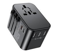 Adaptateur de voyage universel 35 W avec 2 USB-C, 3 USB-A et 1 CA, adaptateur international pour Allemagne, États-Unis, Royaume-Uni, France, Espagne, Japon, Thaïlande, Italie, AUS plus de 200 pays