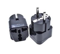 Adaptateur de Voyage Universel - Adaptateur Compact 2 Broches US/UK vers EU pour Les Voyageurs internationaux (Black)