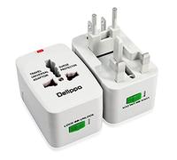 Adaptateur de Voyage Universel avec 2 Ports USB, International Multi-plag en Toute sécurité pour, Compatible dans Plus de 150 Pays, 100V-250V