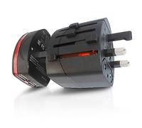 Adaptateur de voyage universel avec chargeur double USB, tête convertible, prise de conversion de voyage multifonctionnelle, norme britannique et américaine multi-pays