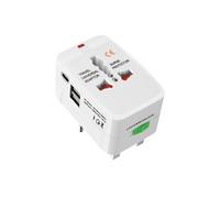 Avizar Adaptateur de Voyage Universel avec USB / USB-C Anti-surtensions Blanc