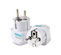 Adaptateur de voyage universel européen de haute qualité avec mise à la terre, design ultra-compact pour voyager sans effort, adaptateur blanc
