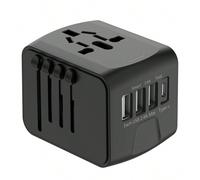 Adaptateur de voyage universel, fiches de voyage internationales dans le monde entier avec 3 ports USB + 1 port de type C. Adaptateur secteur européen intelligent. Chargeur mural pour États-Unis, UE,