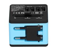 Adaptateur de voyage universel multirégional, adaptateur secteur USB-C à charge rapide compatible avec le monde entier et doté d'un réglage
