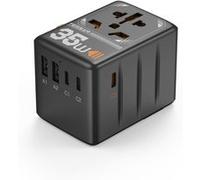 Adaptateur de voyage universel TESSAN 35W GaN avec charge rapide USB C, adaptateur de prise international pour prise UE/UK/USA/AUS