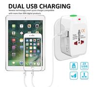 Adaptateur de voyage universel USB-C pour les États-Unis et l'Europe avec 4