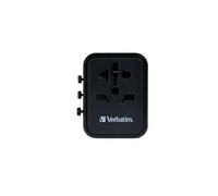 Adaptateur de voyage universel Verbatim UTA-01 avec 2 x ports USB-A Noir