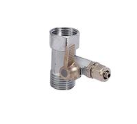 Adaptateur d'eau d'alimentation de 1/2" 1/4" Robinet à boisseau sphérique pour robinet d'osmose inverse Argenté