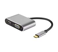 Adaptateur d'écran multiple USB C - Convertisseur vidéo DVI VGA mâle à femelle Concentrateur portable | Connecteur D Moniteur HDTV pour ordinateur portable, bureau, présentations, stations Tra