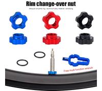 Adaptateur D'écrou De Conversion De Valve De Vélo, Sans Tube, Presta, Schrader, Avec Clé D'installation