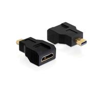 Adaptateur DeLOCK 65271 HDMI-C 19-pin Mâle vers HDMI Micro-D 19-pin Femelle, contacts plaqués or, noir, Changeur de Genre HDMI.