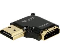 Adaptateur Delock High Speed HDMI avec Ethernet - HDMI-A femelle > HDMI-A mâle 4K coudé à 90°, gauche, noir