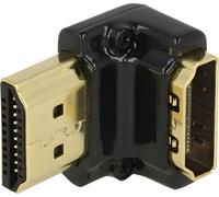 Adaptateur Delock High Speed HDMI avec Ethernet - HDMI-A femelle > HDMI-A mâle 4K coudé à 90° vers le bas noir