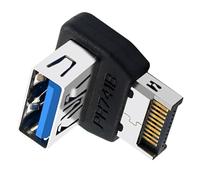 Adaptateur d'en-tête USB - Carte mère d'ordinateur USB 3.1 adaptateur d'interface, panneau de configuration Plug-and-Play, tête de direction à 90 degrés pour jeunes adolescents