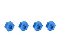 Adaptateur d'entraînement de moyeu hexagonal de roue de 12 mm, 4 pièces |Alliage d'aluminium CNC pour voiture Traxxas LaTrax 1/18 RC |Pièce de rechange légère/mise à niveau RC (Blue)