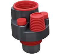 Adaptateur d'évacuation pour machine à laver et lave-vaisselle 4 voies, Raccord DN 50/75 ABS, Évacuation de machine à laver anti-odeur et étanche, Connecteur de vidange cuisine Rouge et Gris 1pc Pro